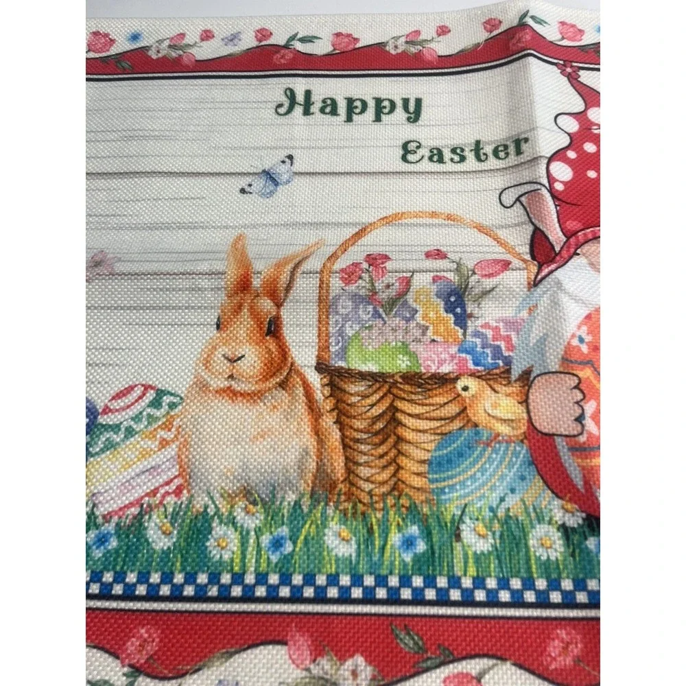 NWT - Set of 4 Placemats Spring Easter Floral Easter Bunny